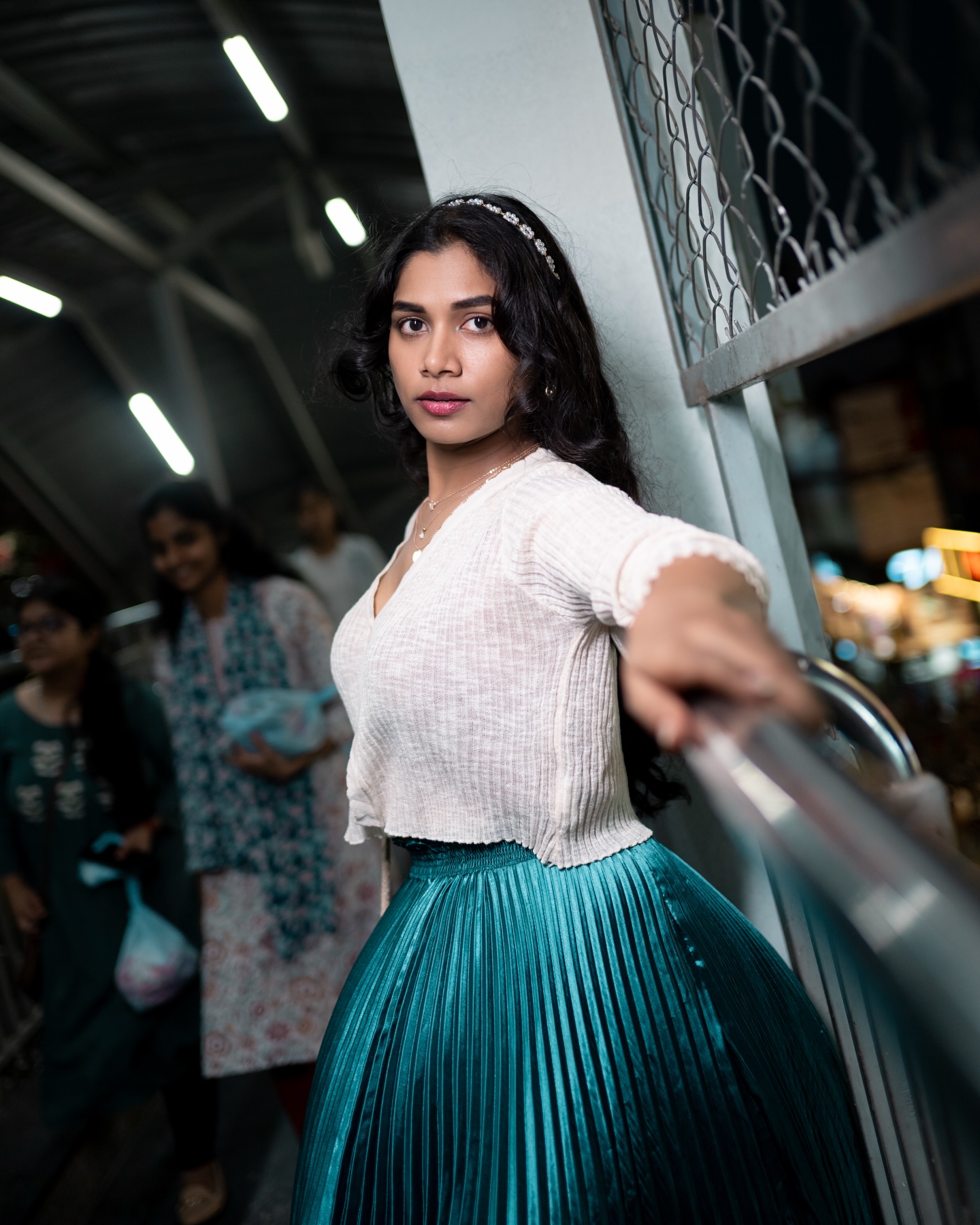 Sai Prasanna — street photoshoot, blue skirt